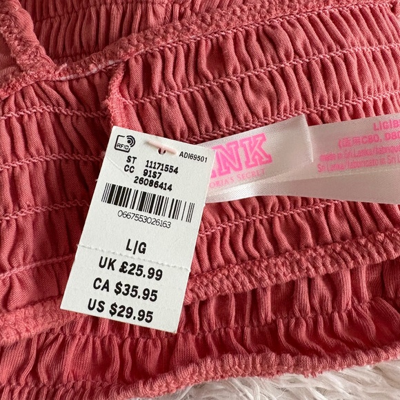 Victoria's Secret Pink Adjustable Strappy Bralette / Crop Top (L) Coral / NWT - Picture 3 of 4
